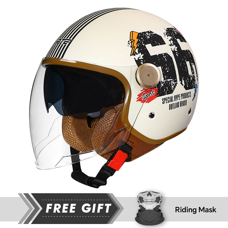 DOT ECE Approved Retro 3/4 Ope - Motorcycle Gear In Store review and price