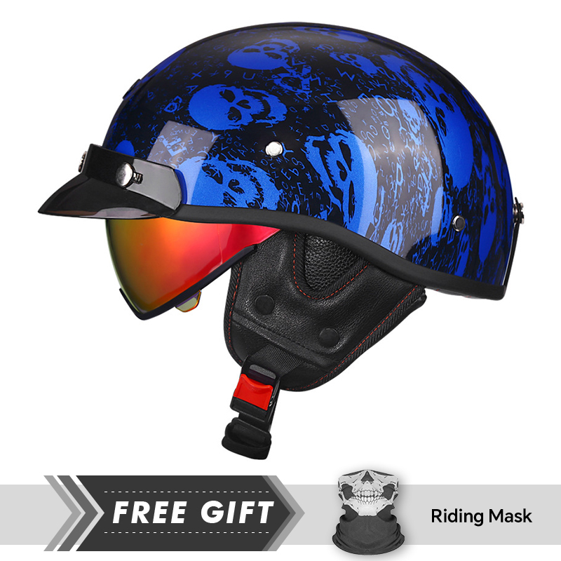 Retro Half Face Motorcycle Hel - Motorcycle Gear In Store review and price