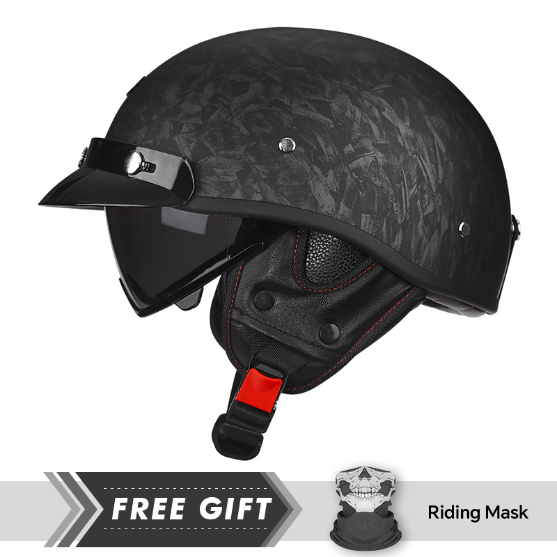 Retro Half Face Motorcycle Hel - Motorcycle Gear In Store review and price