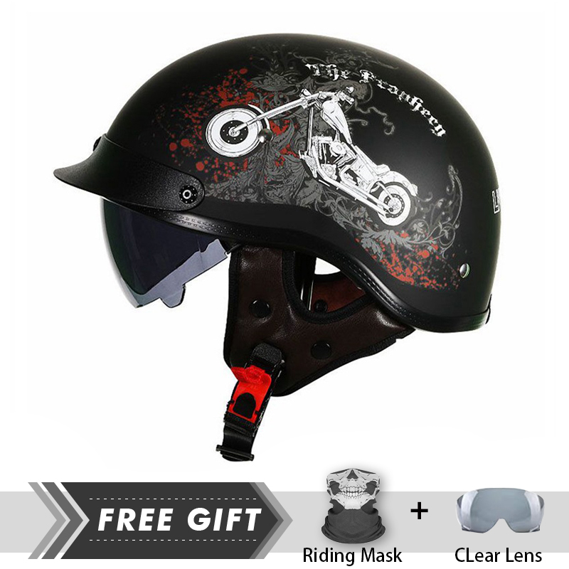 Men Women Half Face Helmet ABS - Motorcycle Gear In Store review and price