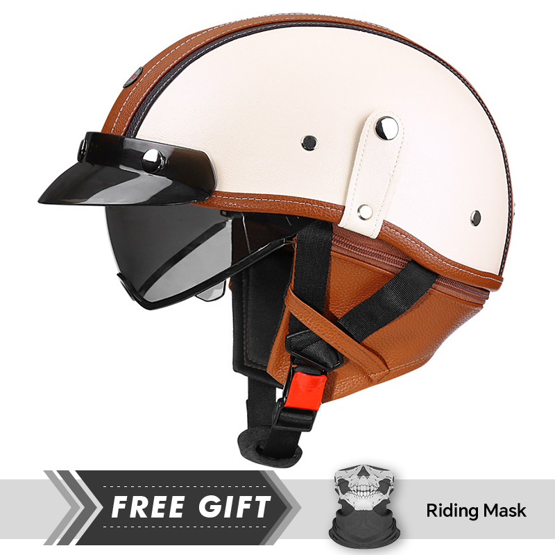 Adult Retro Half Face Helmet D - Motorcycle Gear In Store review and price